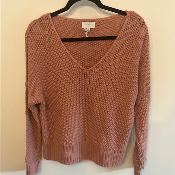 Lucky Brand Sweaters - Lucky Brand Pink V-Neck Knit Sweater